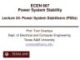 Lecture Power system stability - Lesson 24: Power System Stabilizers (PSSs)