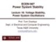 Lecture Power system stability - Lesson 18: Voltage Stability, Power System Oscillations