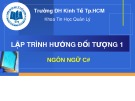 Bài giảng Lập trình hướng đối tượng 1: Chương 1.1 - ThS. Thái Kim Phụng